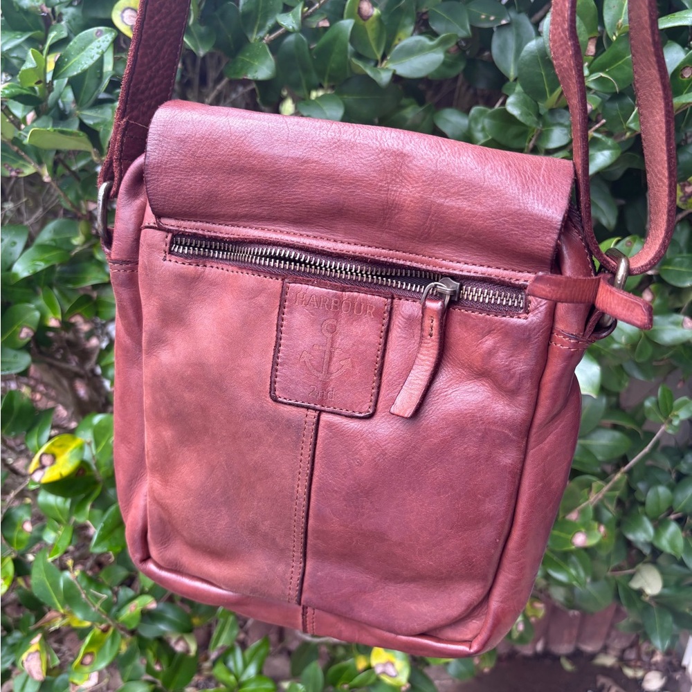 Harbour 2nd Genuine brown leather crossbody bag